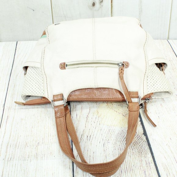 The Sak Cream Brown Leather Purse Shoulder Bag - Picture 8 of 11